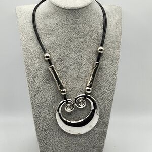 Nigerian Annanova Silver Statement Necklace.  Collar or Bib & hook closure